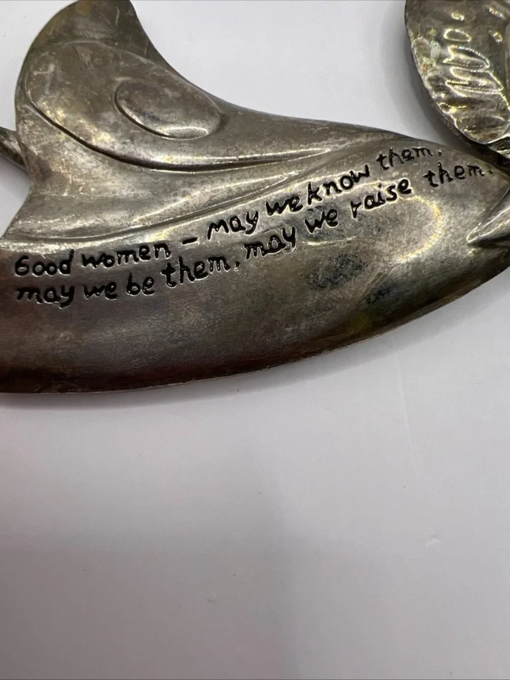 Angelic Reflections Pewter Ornament “good women” Quote Inscription 6x4”